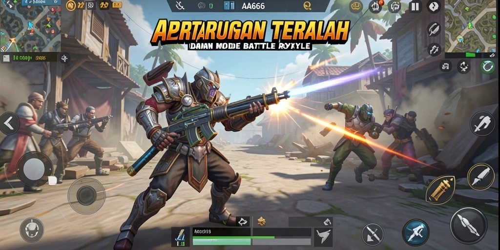 Tampak seru dari permainan Battle Royale yang mendebarkan.