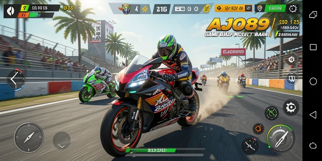Gameplay AJO89 yang mendebarkan di lintasan balap.