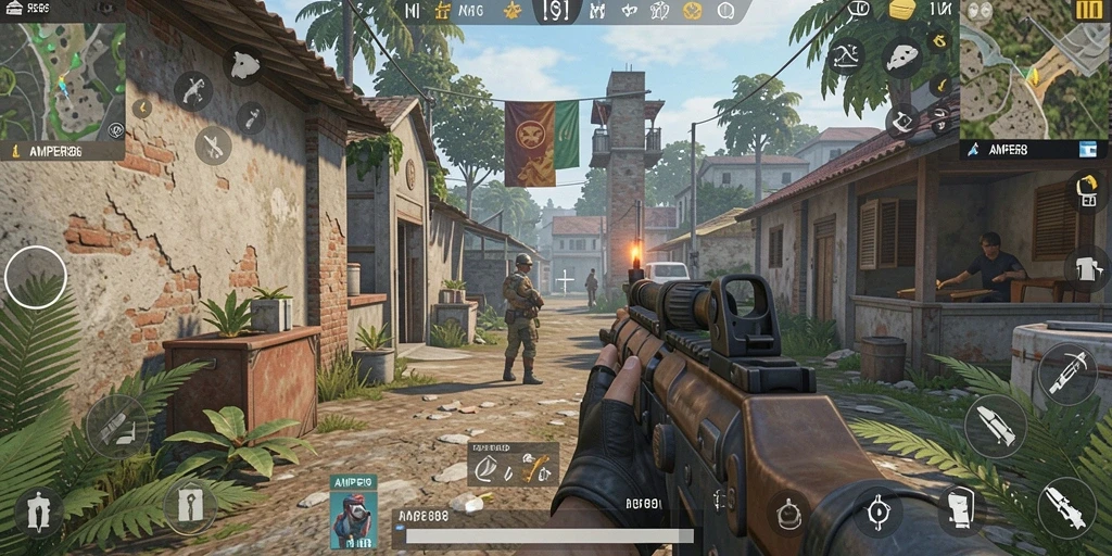 Tampilan seru gameplay FPS di AMPER88 dengan aksi mendebarkan.