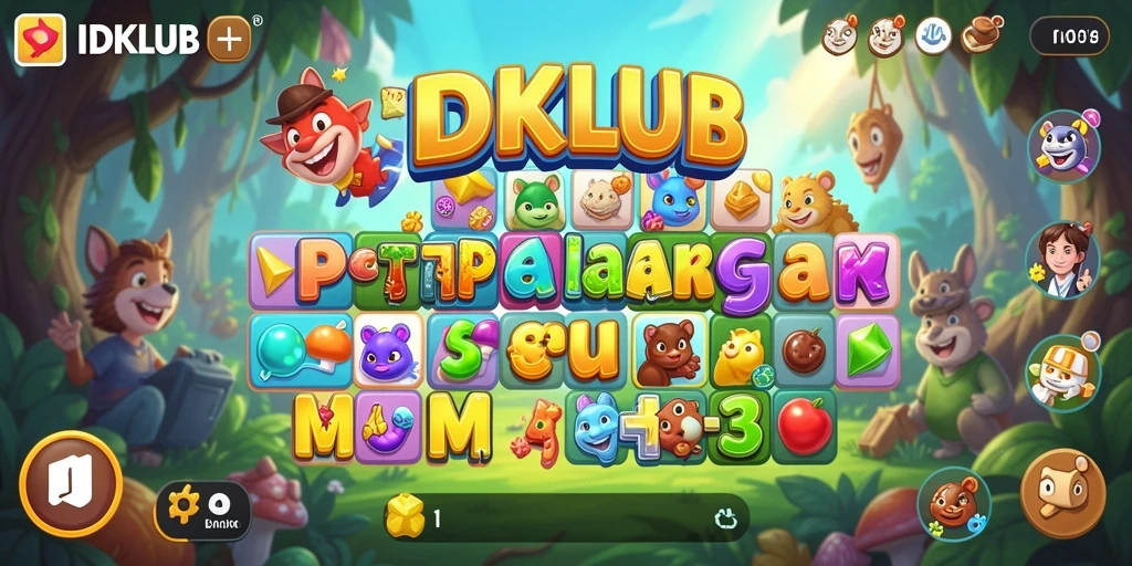 Tampilan gameplay seru dalam IDKLUB dengan warna-warni yang menarik.