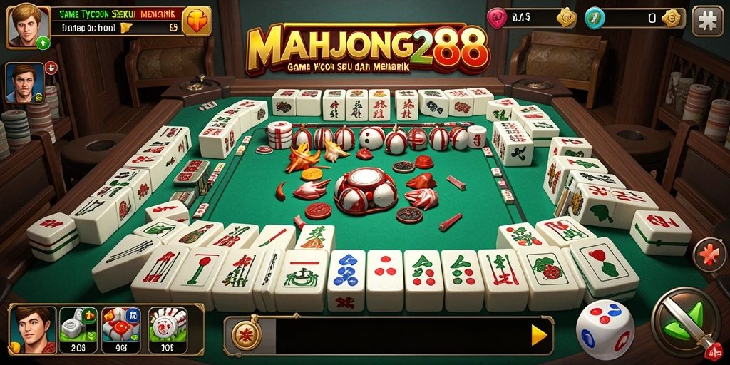 Tampilan gameplay MAHJONG288 yang menampilkan pengelolaan bisnis yang seru.
