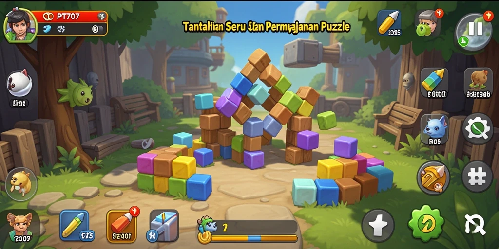 Tangkapan layar utama PT707 menampilkan gameplay menantang puzzle.