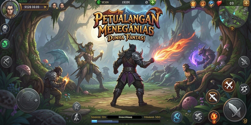 Tampilan permainan SE328 yang menakjubkan saat menjelajahi dunia fantasi.