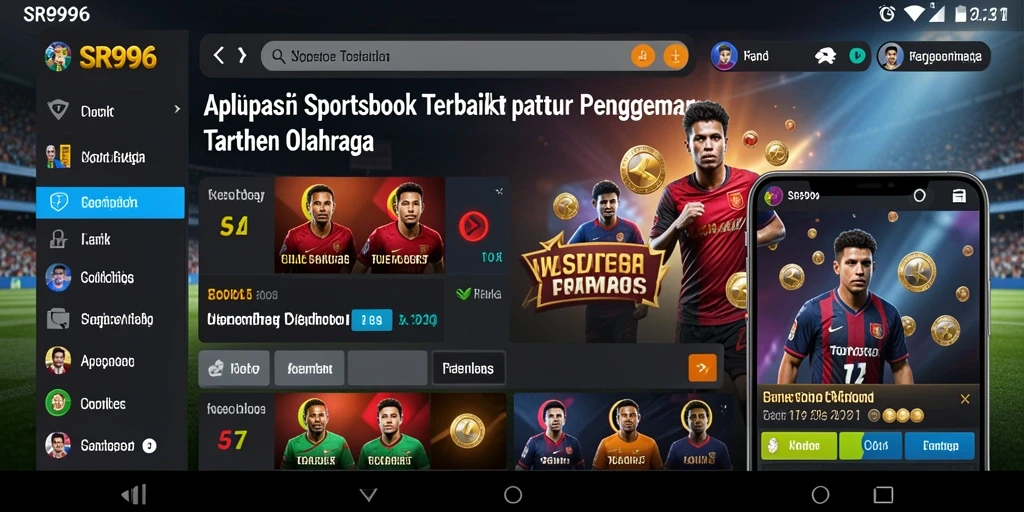 Screenshot utama SR996 menampilkan antarmuka taruhan olahraga yang intuitif.
