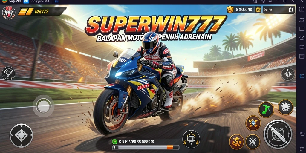 Tampilan gameplay SUPERWIN777 menampilkan balapan motor yang mendebarkan dan menantang.
