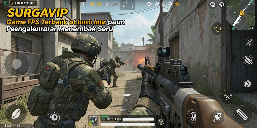 Gameplay SURGAVIP menunjukkan pertempuran seru dan strategis antar pemain.
