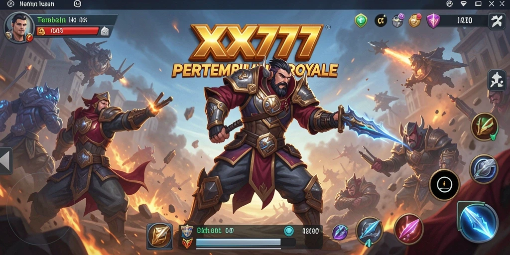 Screenshot menunjukkan aksi seru dalam gameplay Battle Royale XXX777.